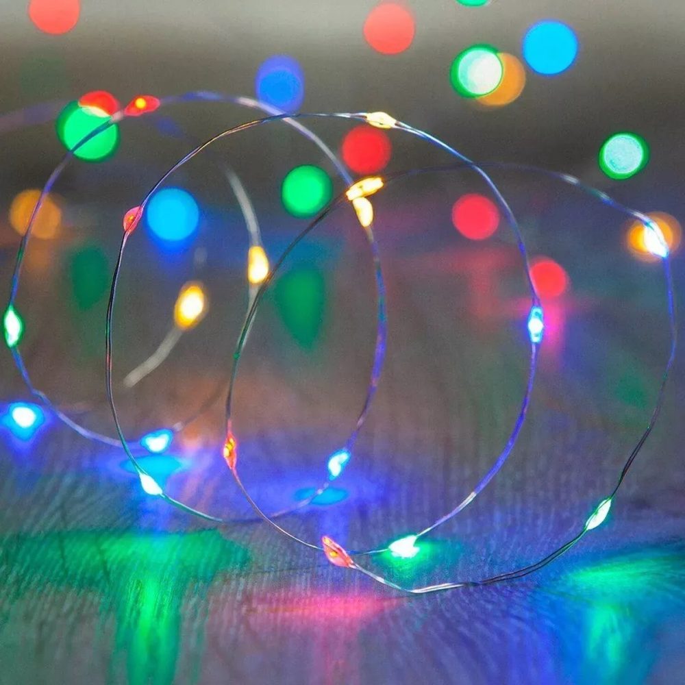 Guirnalda alambre 100 microleds 10mts Multicolor USB - Imagen 3