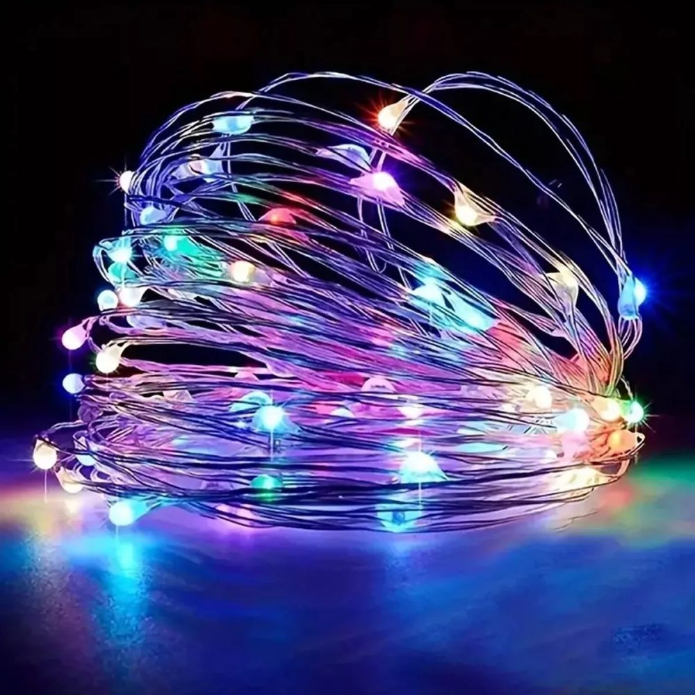 Guirnalda alambre 100 microleds 10mts Multicolor USB - Imagen 4