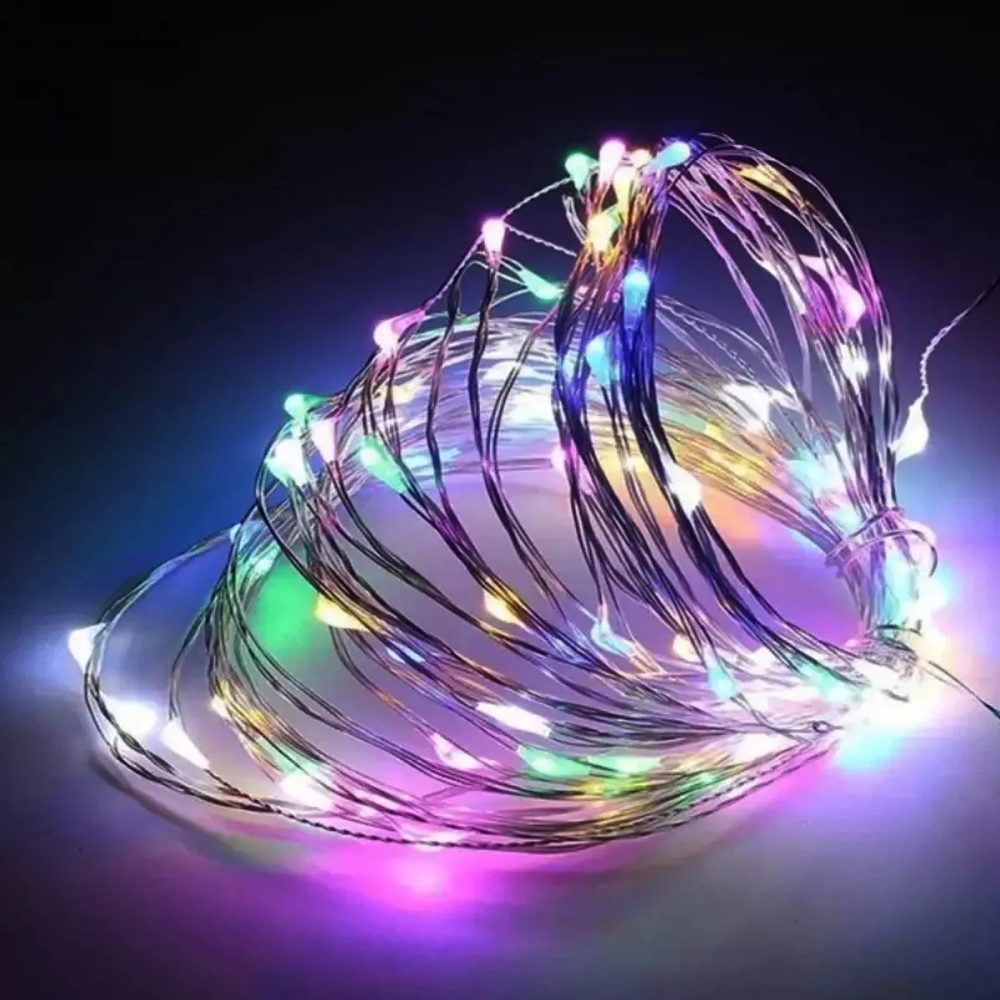 Guirnalda alambre 100 microleds 10mts Multicolor USB - Imagen 5